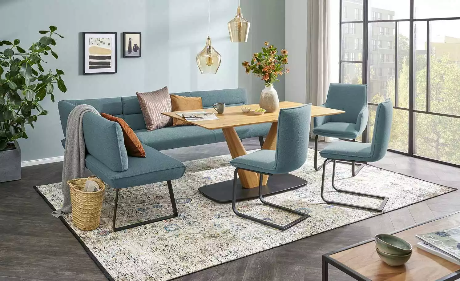 KOINOR Polsterschwingstuhl Dining System 3 | Hellblau Nein 3 KOINOR Polsterschwingstuhl Dining System 3 | Hellblau Nein