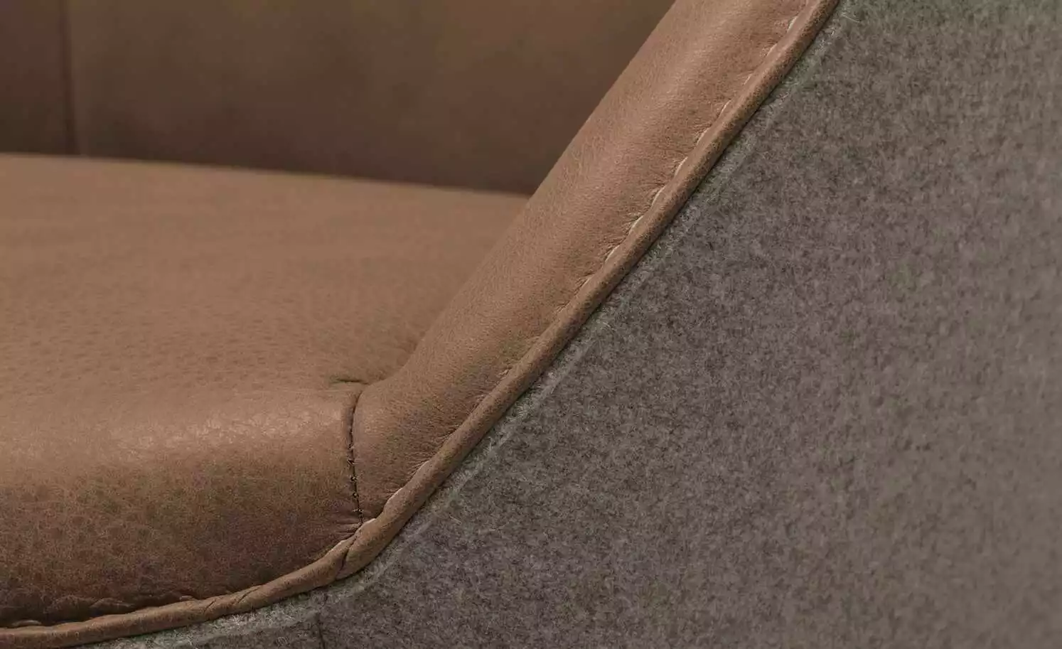 KOINOR Armlehnstuhl Dining System 4 | Chai (Hellbraun) / Dunkelbraun / Kontrastnaht Beige 5 KOINOR Armlehnstuhl Dining System 4 | Chai (Hellbraun) / Dunkelbraun / Kontrastnaht Beige – Bild 3