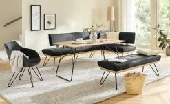 KOINOR Armlehnstuhl Dining System 4 | Omega (Dunkelgrau) / Dunkelgrau / Kontrastnaht Hellgrau