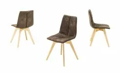 Woodford Polsterstuhl, 2er-Set Marven | Braun Buche natur