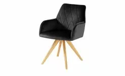 Woodford Polsterstuhl mit Armlehne Bristol | Schwarz Eiche Ja