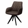 Woodford Polsterstuhl mit Armlehne Bristol | Braun (Dunkelbraun) Schwarz Ja