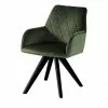 Woodford Polsterstuhl mit Armlehne Bristol | Grün Schwarz Ja