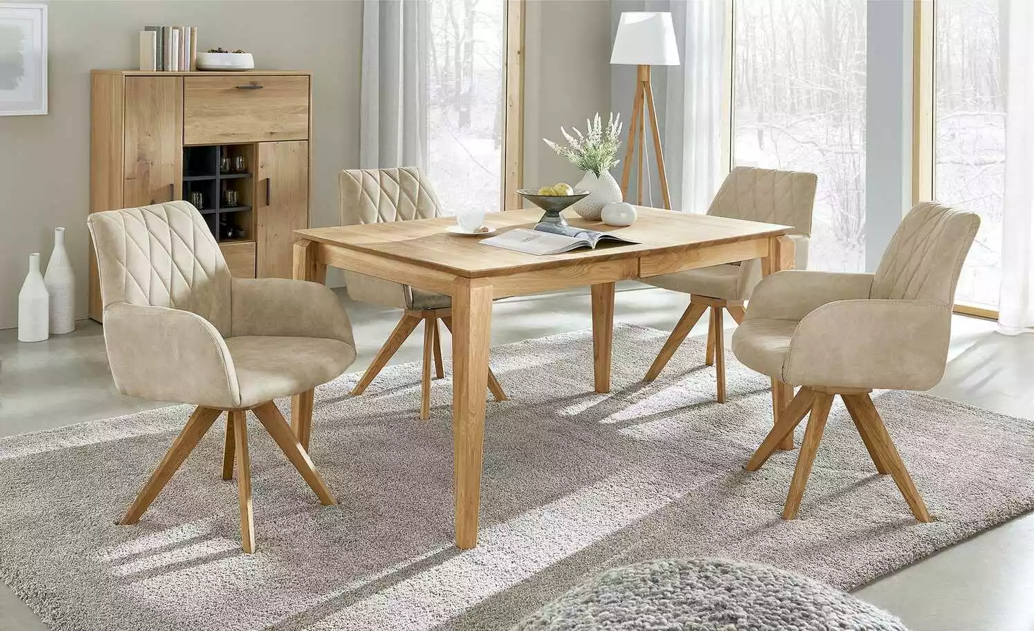 Woodford Polsterstuhl mit Armlehne Bristol | Sand (Beige) Eiche Nein 3 Woodford Polsterstuhl mit Armlehne Bristol | Sand (Beige) Eiche Nein