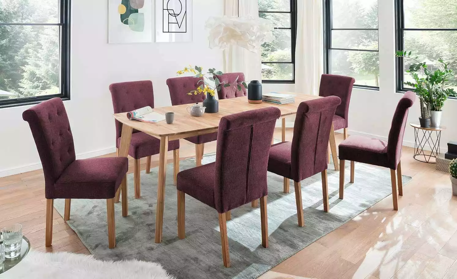 Woodford 2er Set Polsterstuhl Messena | Bordeaux Eiche 3 Woodford 2er Set Polsterstuhl Messena | Bordeaux Eiche