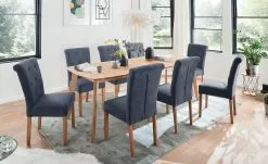 Woodford 2er Set Polsterstuhl Messena | Nachtblau Eiche