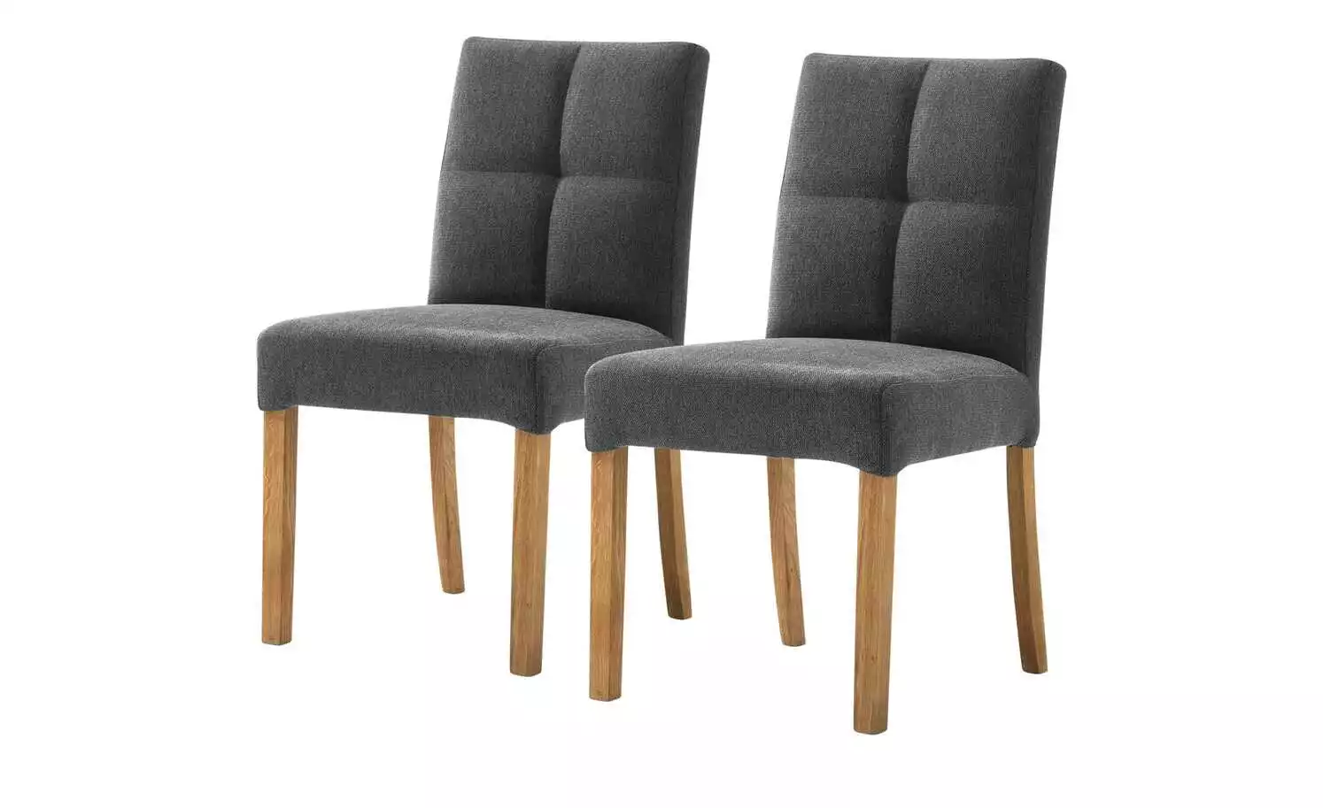 Woodford 2er Set Polsterstuhl Mako | Webstoff fein Anthrazit Eiche geölt 3 Woodford 2er Set Polsterstuhl Mako | Webstoff fein Anthrazit Eiche geölt