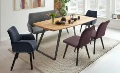 Woodford 2er Set Polsterstuhl Menda | Bordeaux Schwarz Nein Nein