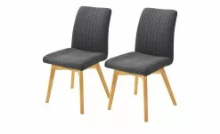 Woodford 2er Set Polsterstuhl Menda | Anthrazit Wildeiche Nein Ja