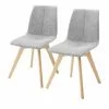 Woodford 2er Set Polsterstuhl Marven | Hellgrau Buche natur