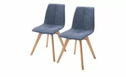 Woodford 2er Set Polsterstuhl Marven | Blau Eiche geölt