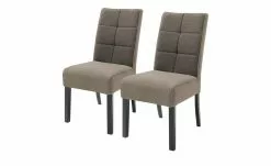 Woodford 2er Set Polsterstuhl Renaldo | Cappuccino (Braun) Buche Schwarz