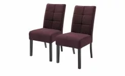 Woodford 2er Set Polsterstuhl Renaldo | Bordeaux Buche Schwarz