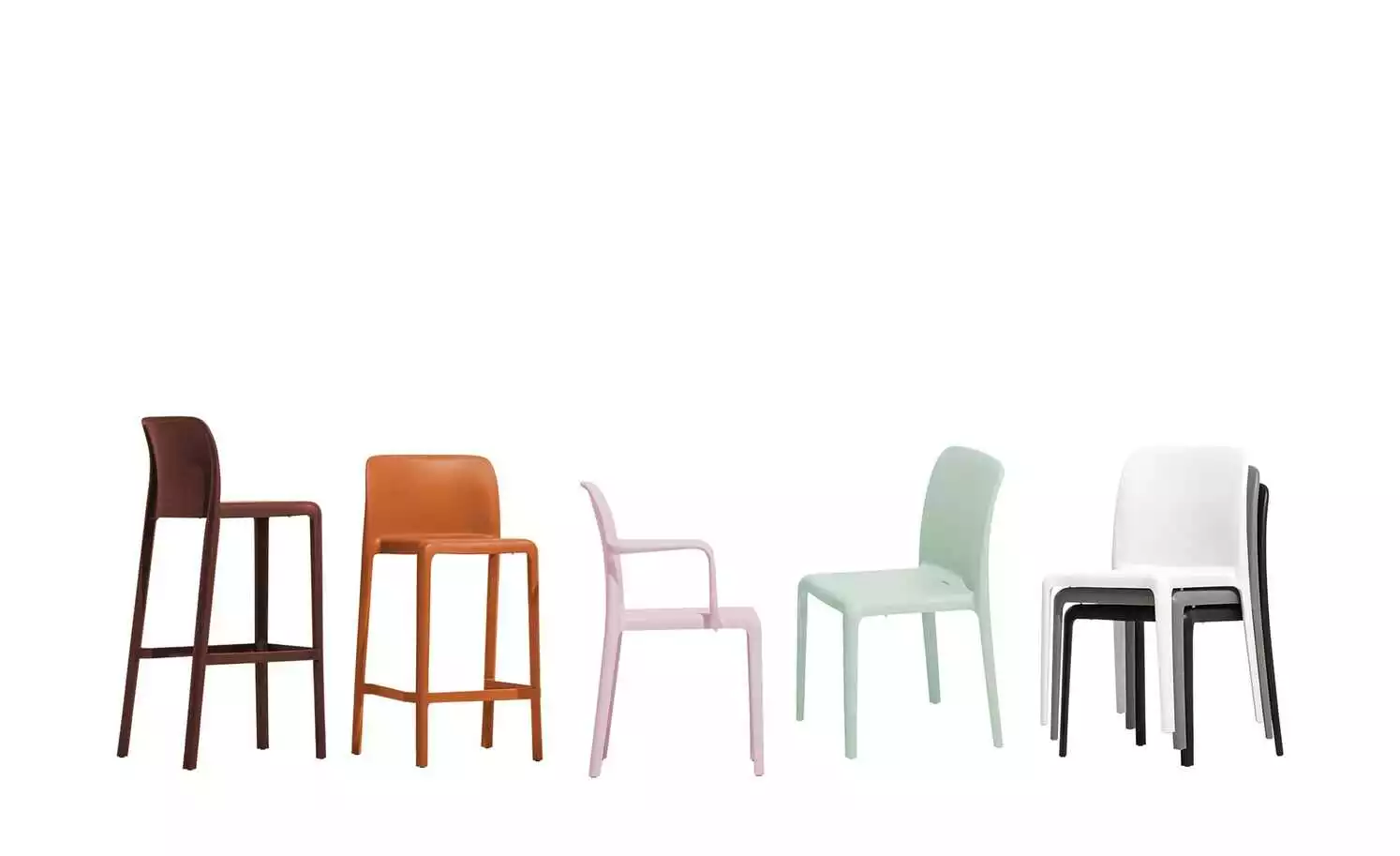 Connubia Barhocker stapelbar Bayo | Safran (Orange) ca. 65 cm 4 Connubia Barhocker stapelbar Bayo | Safran (Orange) ca. 65 cm – Bild 2