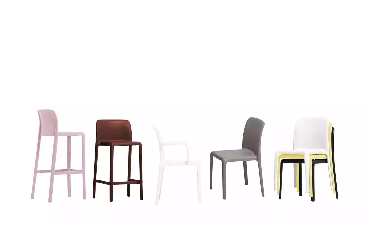 Connubia Barhocker stapelbar Bayo | Rot Oxid (Bordeaux) ca. 65 cm 3 Connubia Barhocker stapelbar Bayo | Rot Oxid (Bordeaux) ca. 65 cm