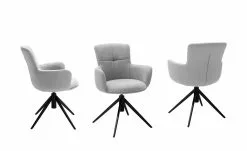 Polsterstuhl drehbar Curo | Grau Schwarz