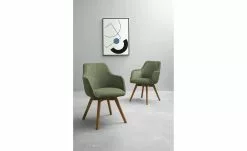 Dine + Mine Polsterstuhl Corby | Olivgrün Wildeiche Nein