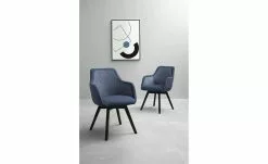 Dine + Mine Polsterstuhl Corby | Nachtblau Schwarz Nein