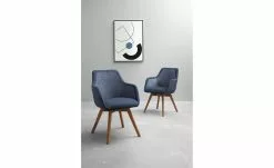 Dine + Mine Polsterstuhl Corby | Nachtblau Akaziefarbig Ja