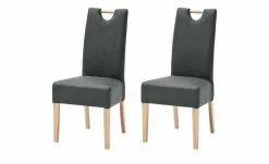 Woodford Polsterstuhl, 2er-Set Mable | Anthrazit Buche