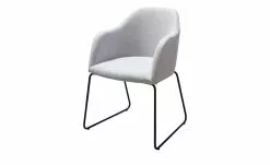 Woodford Polsterstuhl mit Armlehne Vilo | Silbergrau Kufengestell – Schwarz